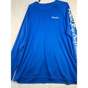 Bimini Bay Outfitters Fishing Shirt Mens XL Blue Performance Long Sleeve UV Fish